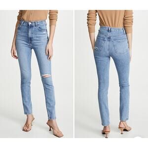 J BRAND Chadron Destruct 1212 Runway High Rise Distressed Straight Jeans Size 25